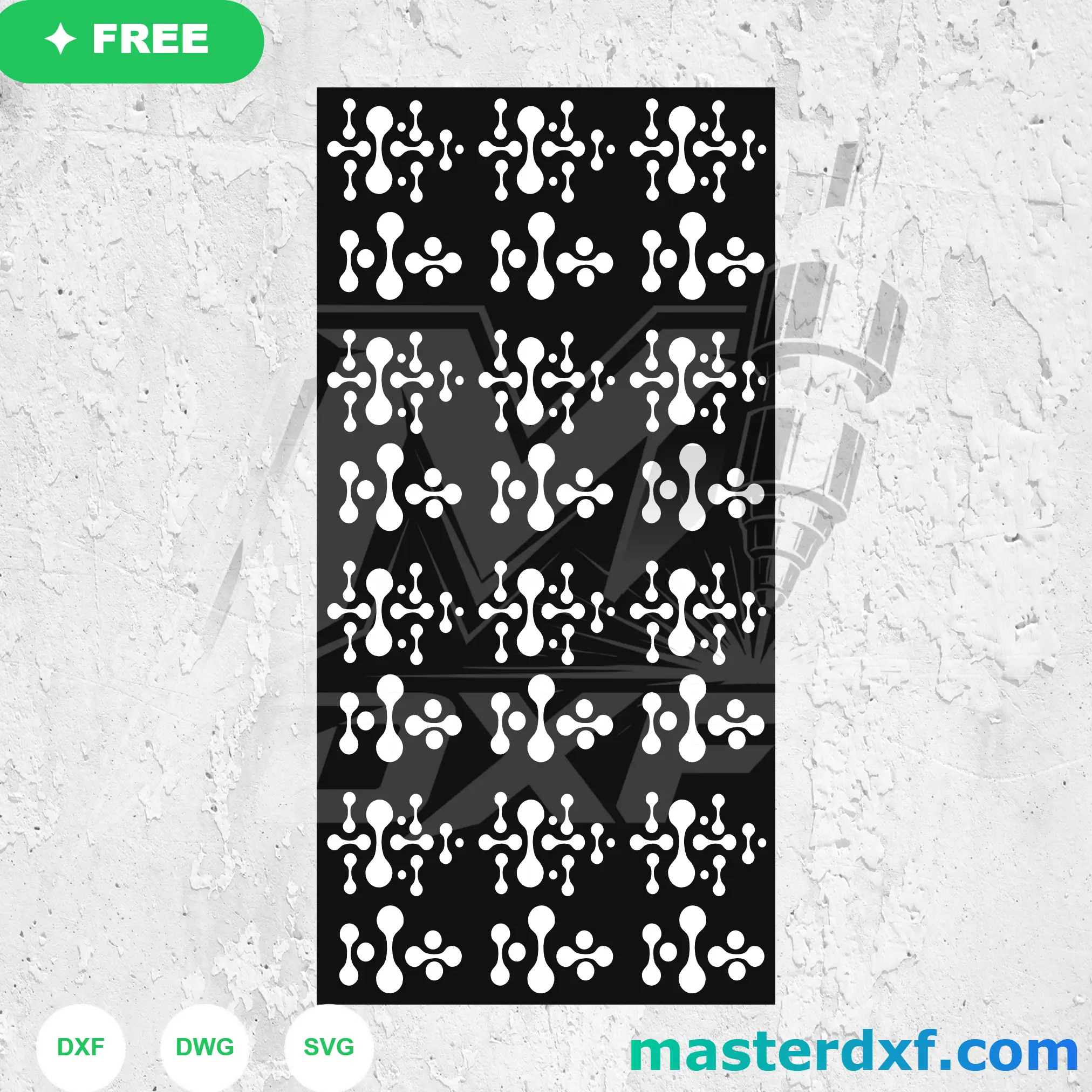 Organic Dumbbell Motif DXF Screen for Playful Feature Walls DXF File